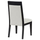 Jack Dining Side Chair Set of 2 | Ivory Cushions | Black Ribbed Frame