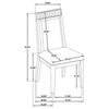 Jack Dining Side Chair Set of 2 | Ivory Cushions | Black Ribbed Frame