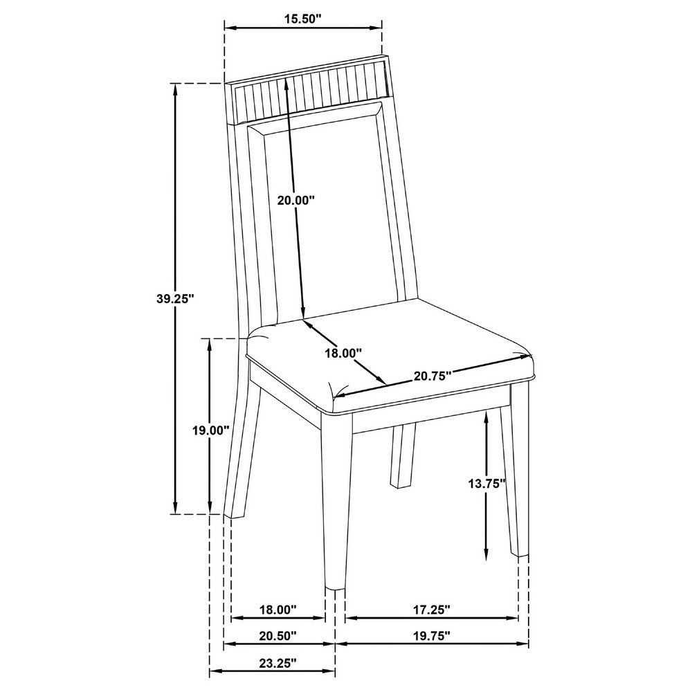 Jack Dining Side Chair Set of 2 | Ivory Cushions | Black Ribbed Frame