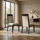 Jack Dining Side Chair Set of 2 | Ivory Cushions | Black Ribbed Frame