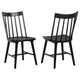 Pyra Dining Side Chair Set of 2 | Windsor Style Slatted Back | Black