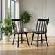 Pyra Dining Side Chair Set of 2 | Windsor Style Slatted Back | Black