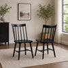 Pyra Dining Side Chair Set of 2 | Windsor Style Slatted Back | Black