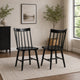 Pyra Dining Side Chair Set of 2 | Windsor Style Slatted Back | Black
