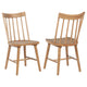 Pyra Dining Side Chair Set of 2 | Windsor Style Slatted Back | Brown