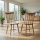 Pyra Dining Side Chair Set of 2 | Windsor Style Slatted Back | Brown