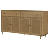 Fij Sideboard Server | 2 Drawers | 4 Rattan Cane Woven Doors | 65" Brown