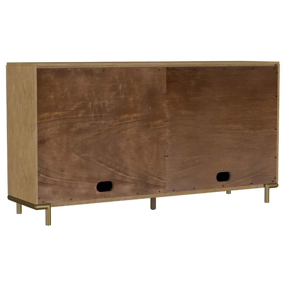 Fij Sideboard Server | 2 Drawers | 4 Rattan Cane Woven Doors | 65" Brown