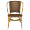 Jena Dining Side Chair Set of 2 | Rattan Woven | Curved Back | Brown