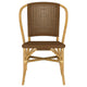Jena Dining Side Chair Set of 2 | Rattan Woven | Curved Back | Brown