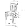 Kema Dining Side Chair Set of 2 | Slatted Back | Padded Tan Seat | Brown