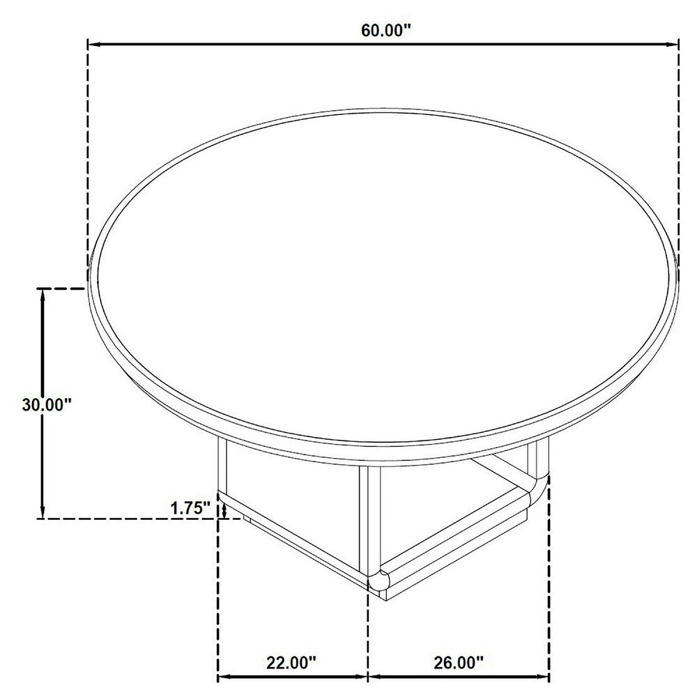 Lina Dining Table | 60" Round Top | Open Square Base | Burnished Black