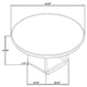 Lina Dining Table | 60" Round Top | Open Square Base | Burnished Black