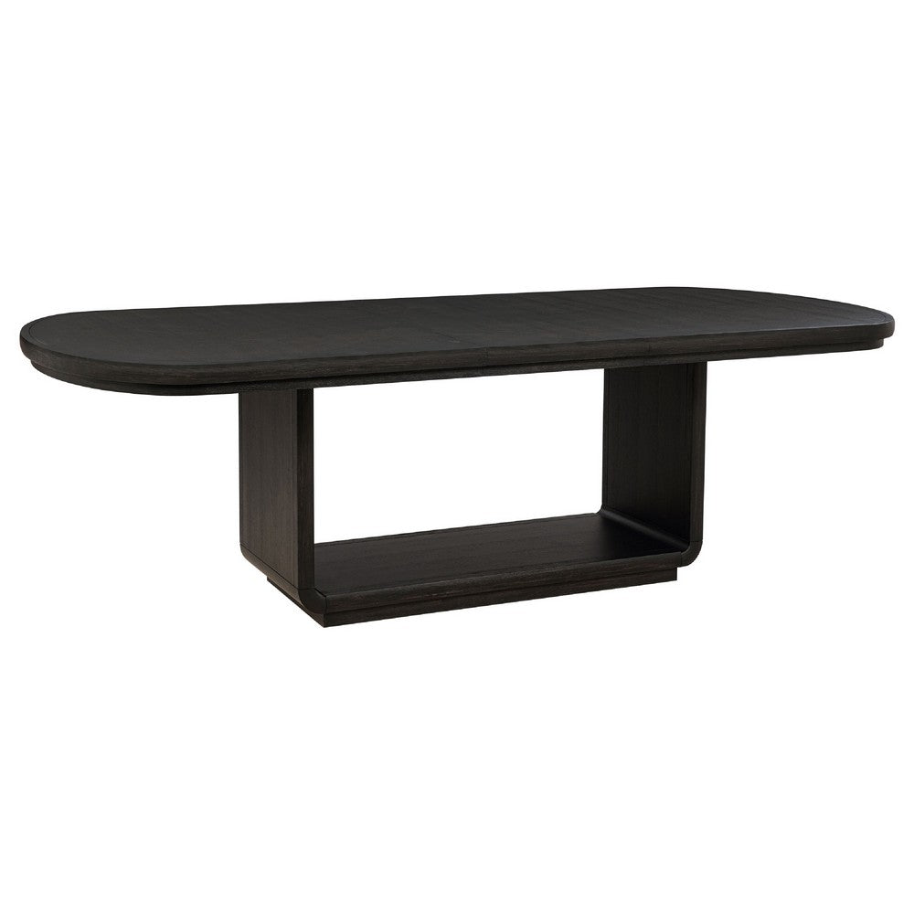 Lina Dining Table | 78-96" Extendable Top | Open Base | Burnished Black