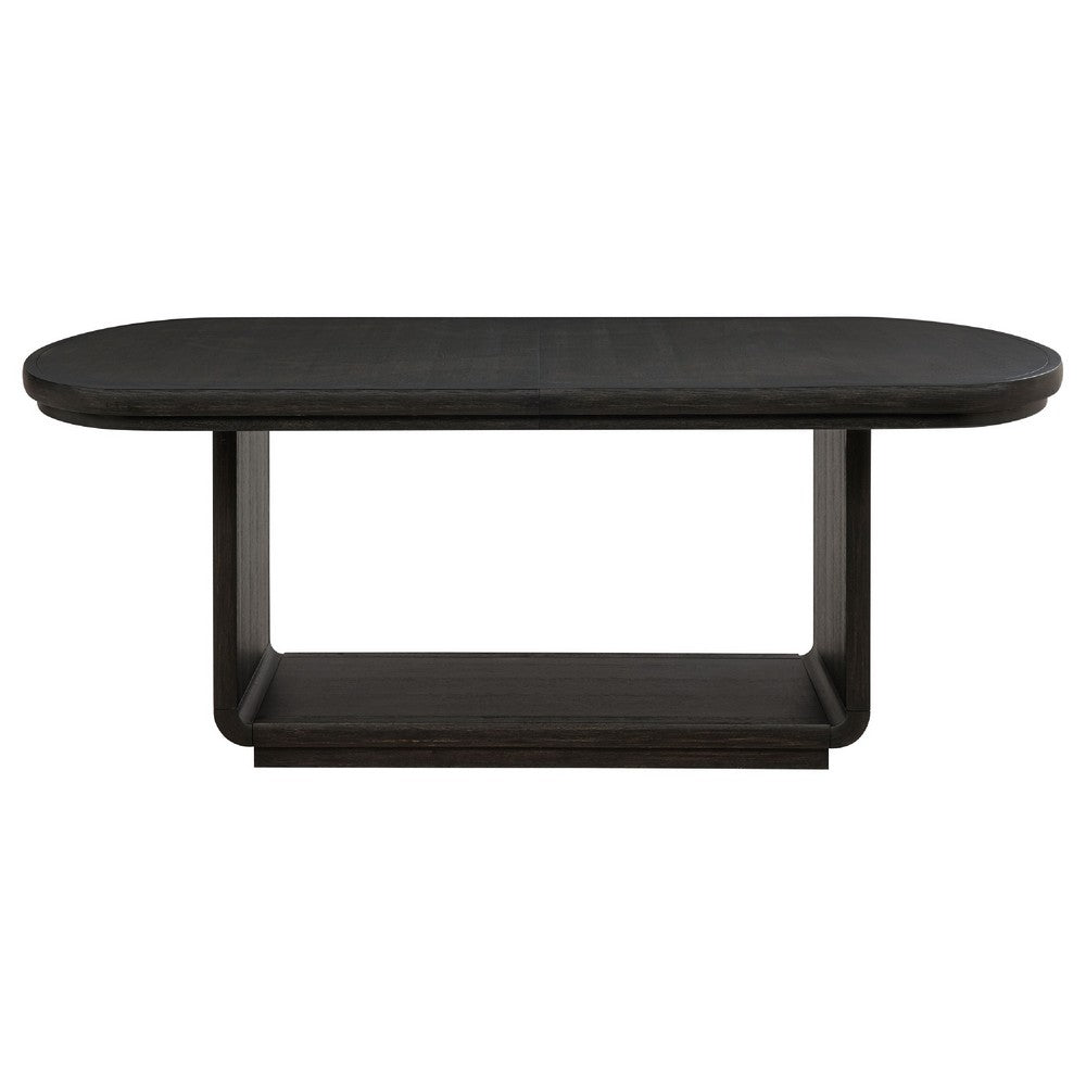 Lina Dining Table | 78-96" Extendable Top | Open Base | Burnished Black