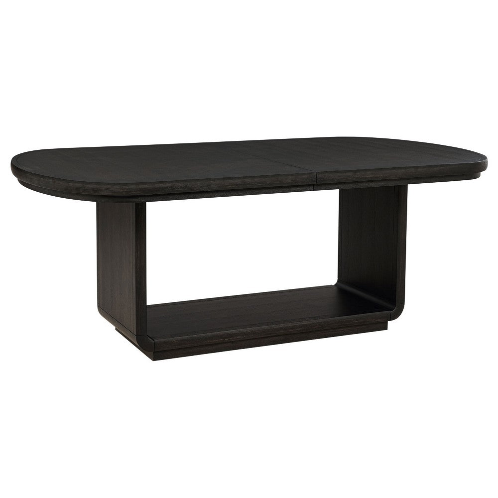 Lina Dining Table | 78-96" Extendable Top | Open Base | Burnished Black