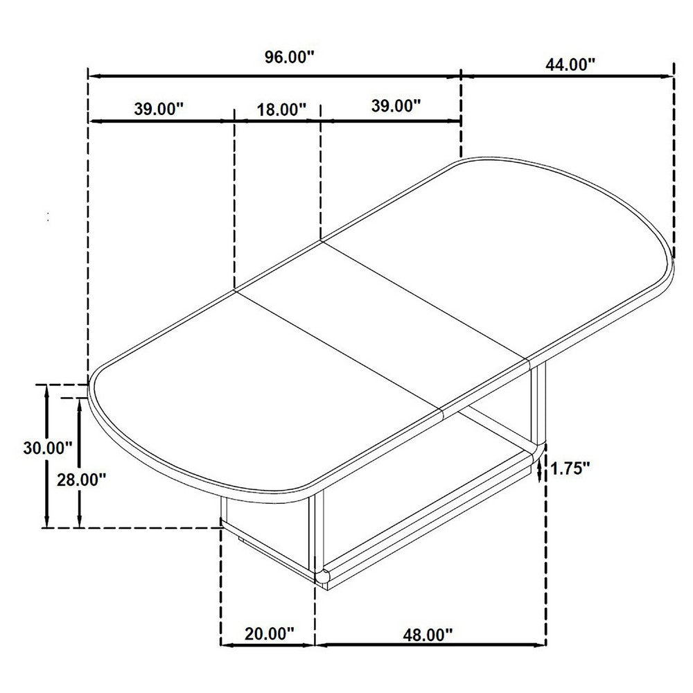 Lina Dining Table | 78-96" Extendable Top | Open Base | Burnished Black