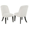 Lina Dining Side Chair Set of 2 | Cream Upholstery | Brunished Black