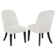Lina Dining Side Chair Set of 2 | Cream Upholstery | Brunished Black