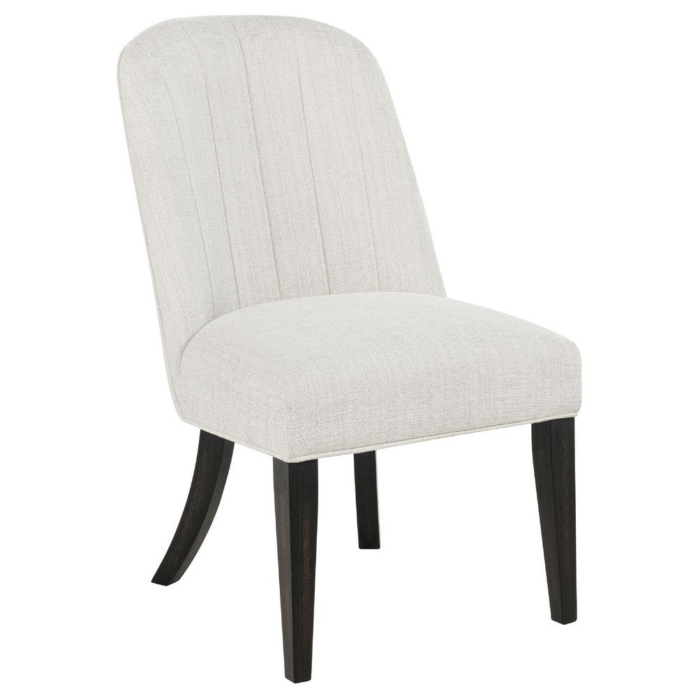 Lina Dining Side Chair Set of 2 | Cream Upholstery | Brunished Black