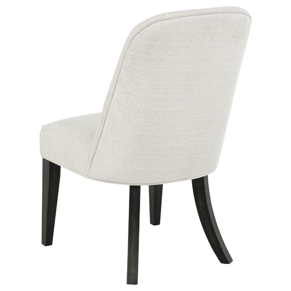 Lina Dining Side Chair Set of 2 | Cream Upholstery | Brunished Black