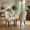 Lina Dining Side Chair Set of 2 | Cream Upholstery | Brunished Black