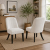 Lina Dining Side Chair Set of 2 | Cream Upholstery | Brunished Black