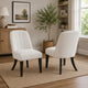 Lina Dining Side Chair Set of 2 | Cream Upholstery | Brunished Black