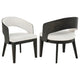Lina Dining Arm Chair Set of 2 | Cream Barrel Back | Brunished Black