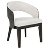 Lina Dining Arm Chair Set of 2 | Cream Barrel Back | Brunished Black