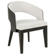 Lina Dining Arm Chair Set of 2 | Cream Barrel Back | Brunished Black