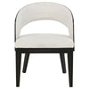 Lina Dining Arm Chair Set of 2 | Cream Barrel Back | Brunished Black