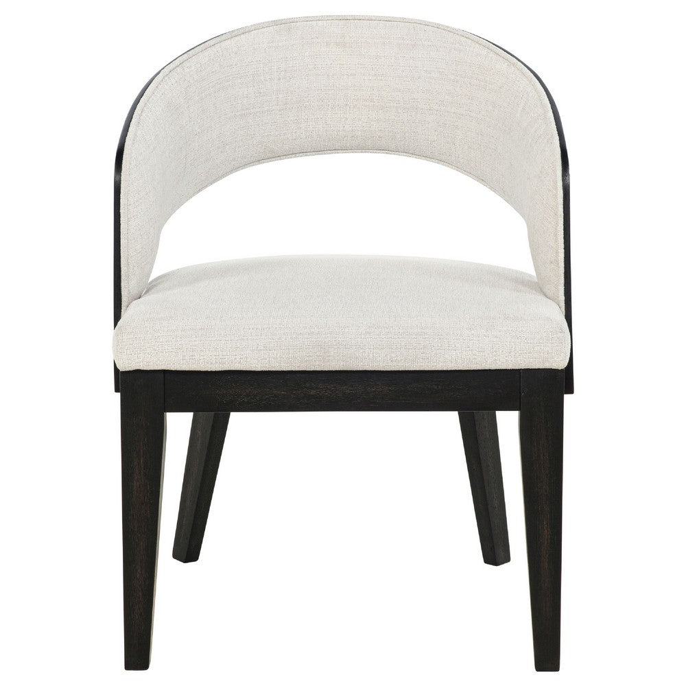 Lina Dining Arm Chair Set of 2 | Cream Barrel Back | Brunished Black
