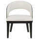 Lina Dining Arm Chair Set of 2 | Cream Barrel Back | Brunished Black