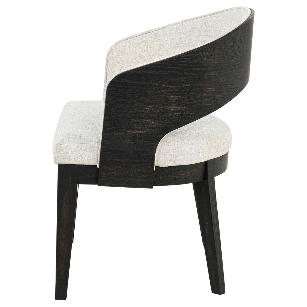 Lina Dining Arm Chair Set of 2 | Cream Barrel Back | Brunished Black