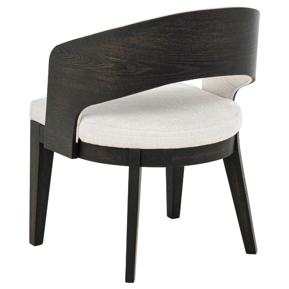 Lina Dining Arm Chair Set of 2 | Cream Barrel Back | Brunished Black