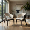 Lina Dining Arm Chair Set of 2 | Cream Barrel Back | Brunished Black