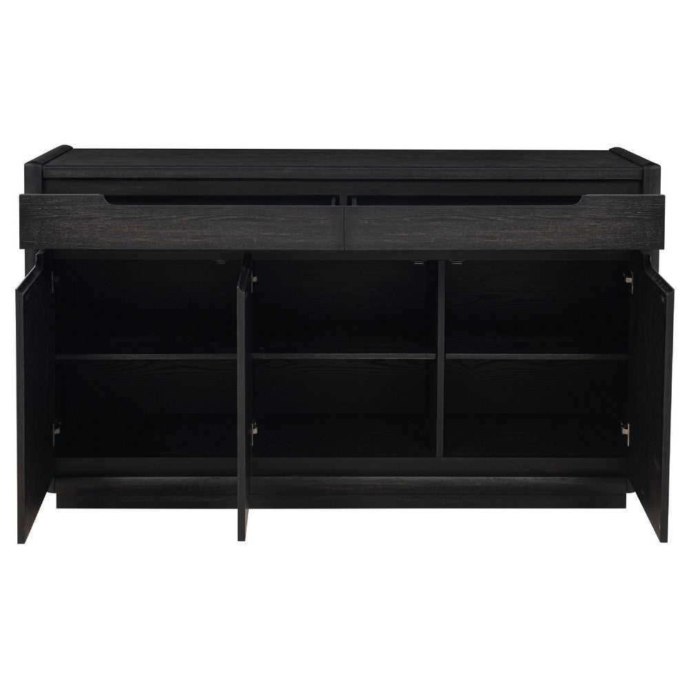 Lina Sideboard Server Console | 3 Doors | 2 Drawers | 64" Burnished Black