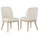 Pira Dining Side Chair Set of 2 | Beige Upholstery | Weathered Brown Mahogany
