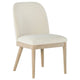 Pira Dining Side Chair Set of 2 | Beige Upholstery | Weathered Brown Mahogany