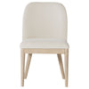Pira Dining Side Chair Set of 2 | Beige Upholstery | Weathered Brown Mahogany