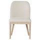 Pira Dining Side Chair Set of 2 | Beige Upholstery | Weathered Brown Mahogany