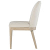 Pira Dining Side Chair Set of 2 | Beige Upholstery | Weathered Brown Mahogany