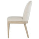 Pira Dining Side Chair Set of 2 | Beige Upholstery | Weathered Brown Mahogany