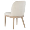 Pira Dining Side Chair Set of 2 | Beige Upholstery | Weathered Brown Mahogany