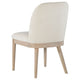 Pira Dining Side Chair Set of 2 | Beige Upholstery | Weathered Brown Mahogany
