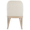 Pira Dining Side Chair Set of 2 | Beige Upholstery | Weathered Brown Mahogany