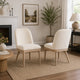 Pira Dining Side Chair Set of 2 | Beige Upholstery | Weathered Brown Mahogany
