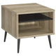 Carly 2Pc Coffee and End Table Set with Storage | Distressed Brown Wood