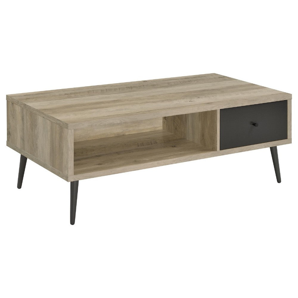 Carly 2Pc Coffee and End Table Set with Storage | Distressed Brown Wood